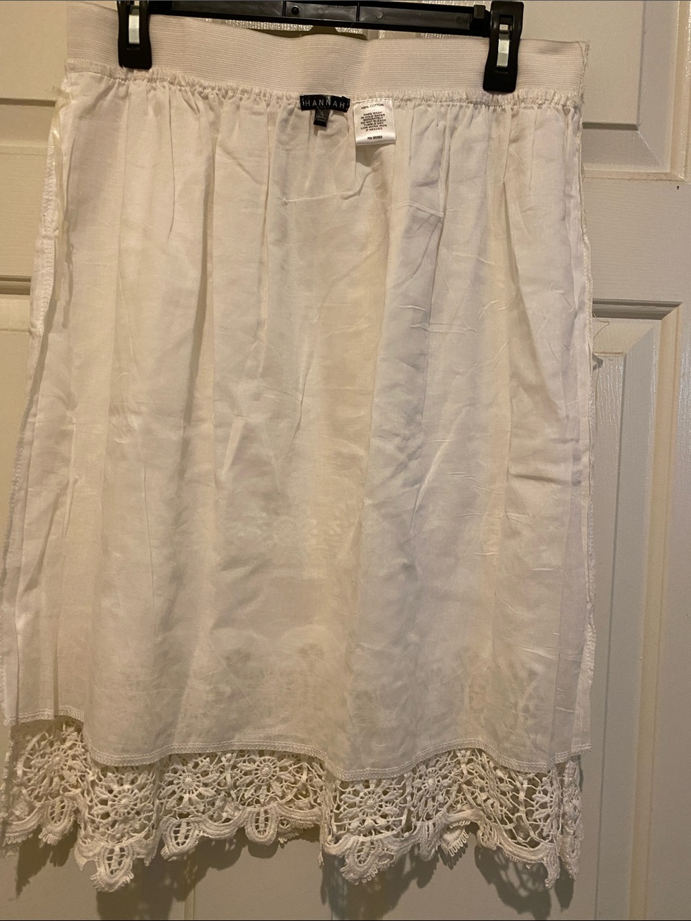 Hannah Cream Crochet-Hem Midi Skirt - Picture 2 of 3